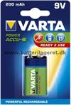 Varta Genopladelig 9 Volt batteri 200 mAh